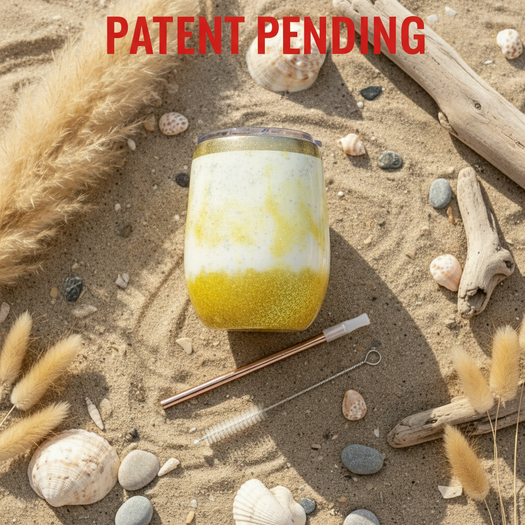 Handmade Seashell Flower Glitter Tumbler | 12oz Stainless Steel Beach Boho Souls