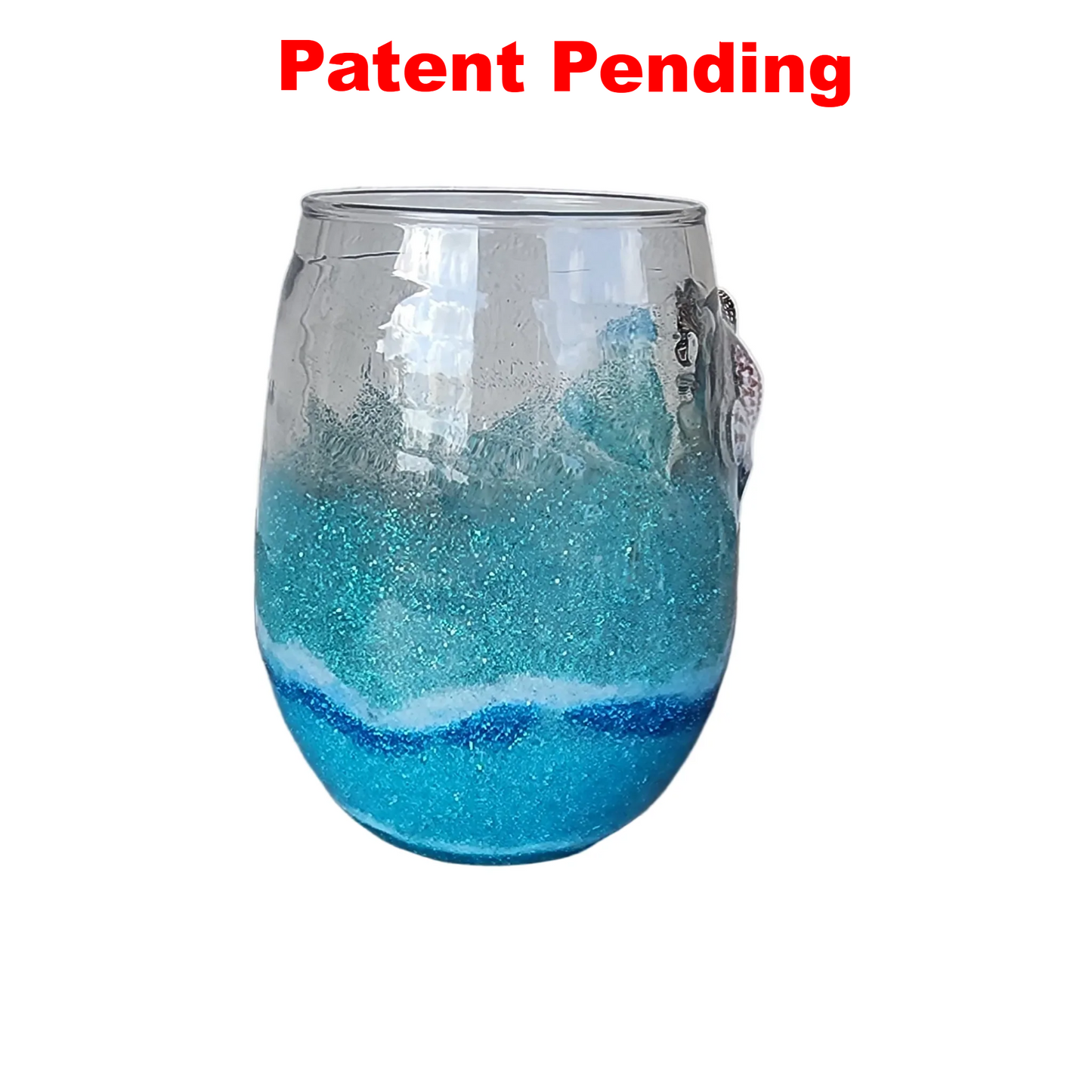 Seafoam Drift - Coastal Gem Stemless Wine Glass