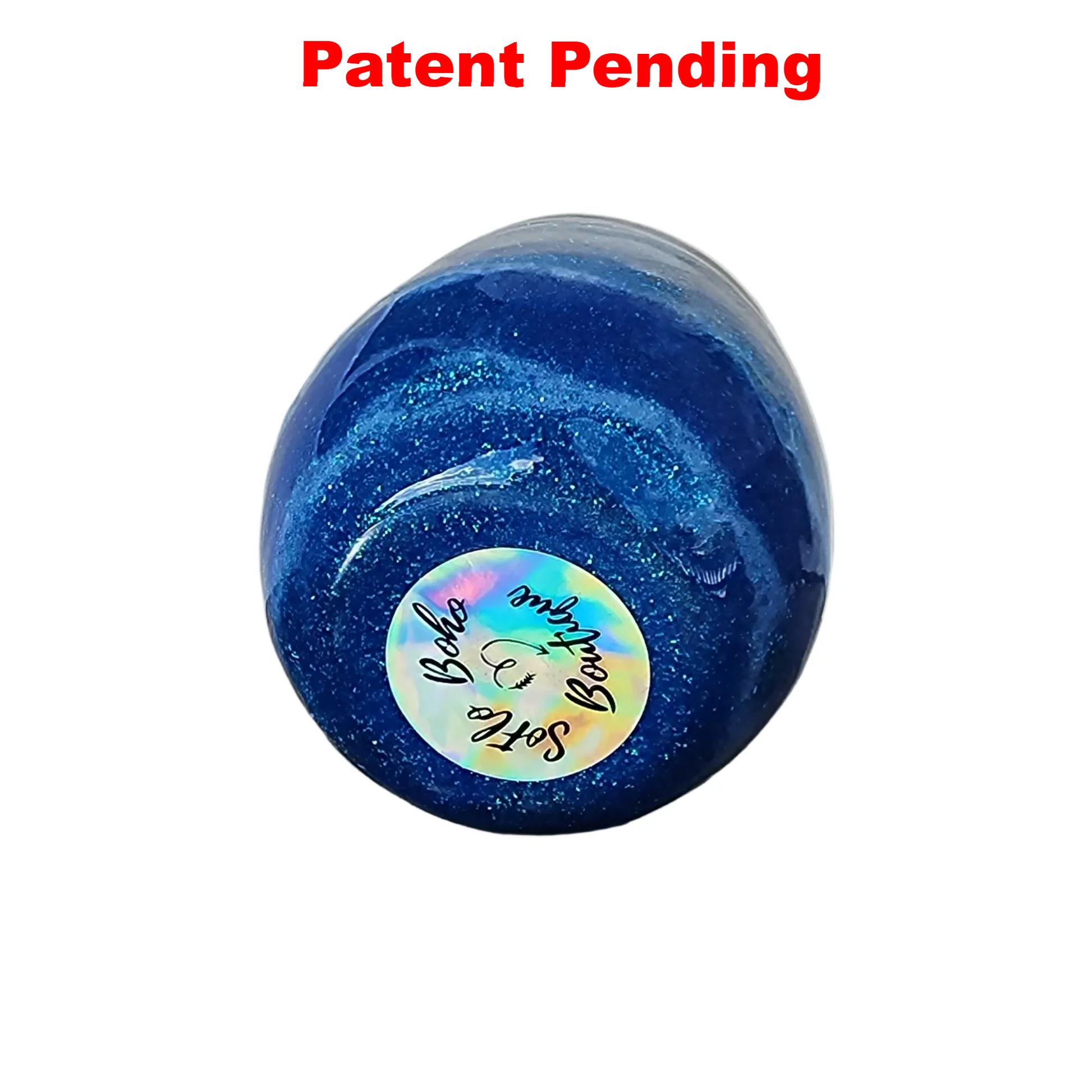 Stemless wine glas with multicole glitter and seashells