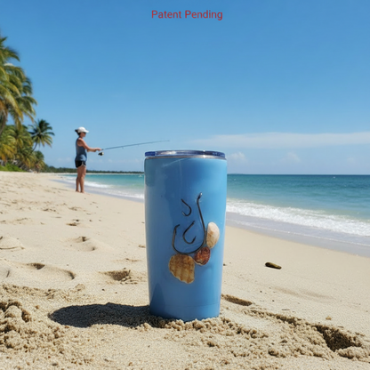 Blue Water Hook & Tumble™ – Real Fishing Hook & Shell 20oz Tumbler