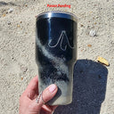 30oz Fishing Hook Tumbler – Black & Silver Coastal Stainless Steel | Hook & Tumble™