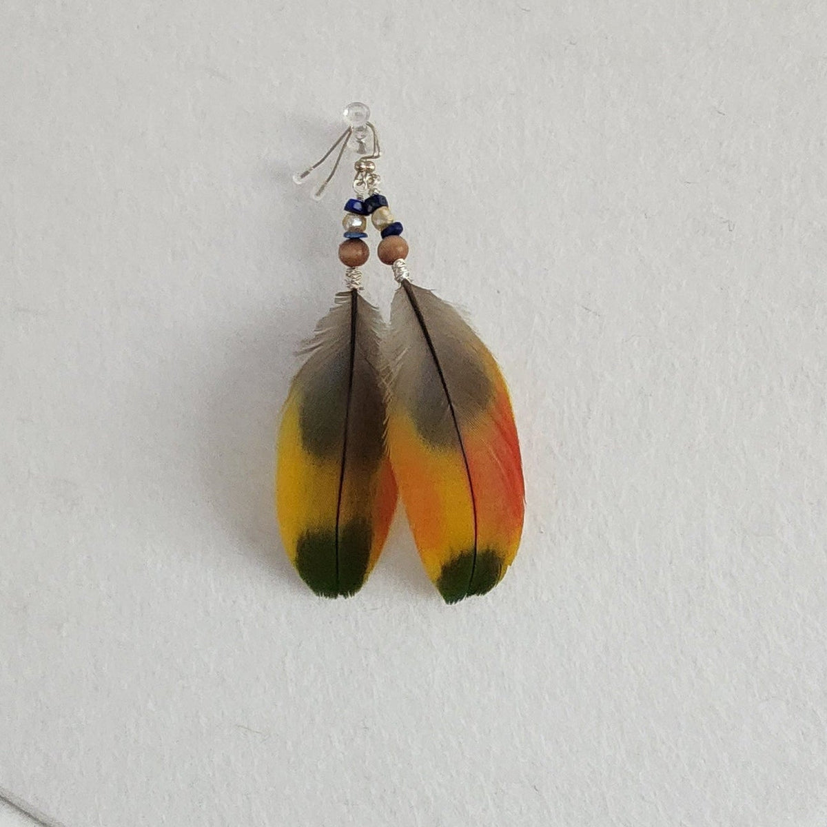 Coastal Feather Earrings, Real Feather Boho Dangles