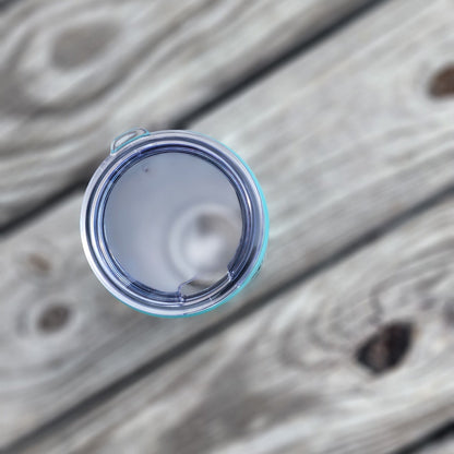 Standard lid on tapered insulated seashell tumbler, Saltwater Sips