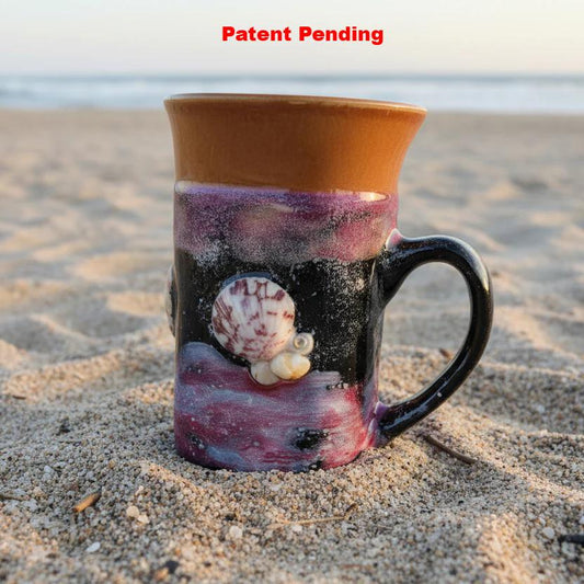 Pink Sunset Coastal Seashell Mug | One-of-a-Kind | Handmade in Florida