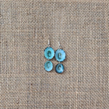 Handmade Green Limpet Shell Earrings in Sterling Silver – Coastal-Inspired Jewelry