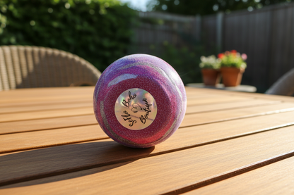 Moonlit Amethyst Stemless Wine Glass – Smoke-Tinted Gold Shimmer Resin (18oz+) - SoFlo Boho Boutique