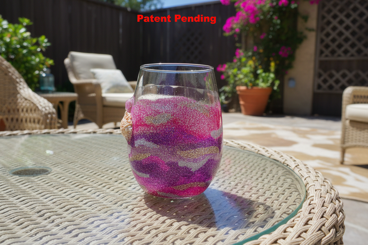 Moonlit Amethyst Stemless Wine Glass – Smoke-Tinted Gold Shimmer Resin (18oz+) - SoFlo Boho Boutique