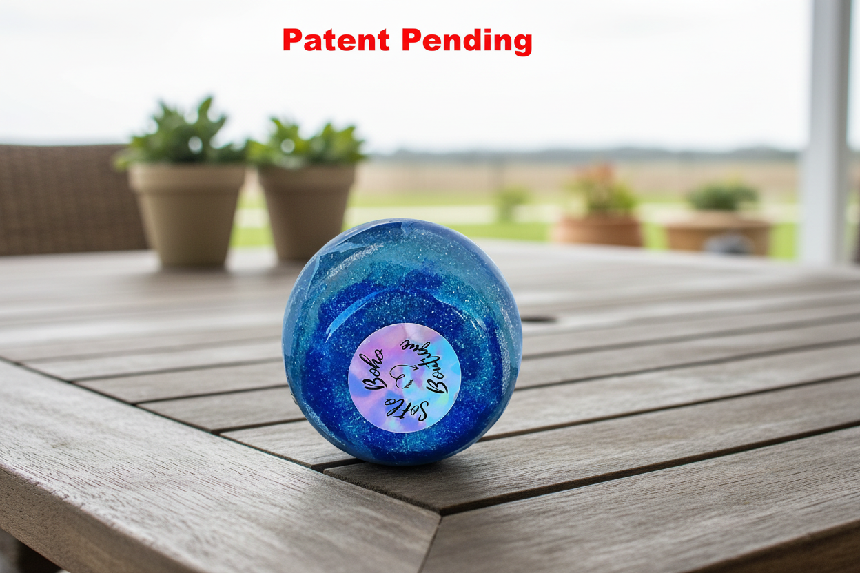 Deepwater Drift Stemless Wine Glass - Smoke-Tinted Ocean Blue Resin Art (18oz+)