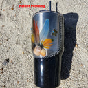 Black Shimmer 30oz Coastal Feather Tumbler - Saltwater Sips™ Statement Drinkware