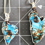 Sea Sediment Jasper Pendant Wire Wrapped With Buttery Charm - South Florida Boho Boutique