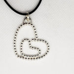 Sterling Silver Full Bead Double Heart Pendant - Interchangeable Chain - South Florida Boho Boutique
