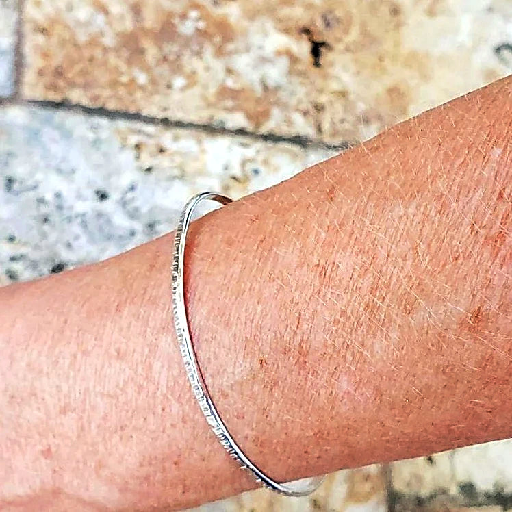Sterling Silver Cuff Bracelet Hammered - Simple Style - South Florida Boho Boutique