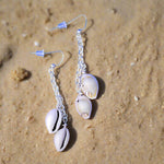 Cowrie Shell Ear Rings With Swarovski Crystals - South Florida Boho Boutique