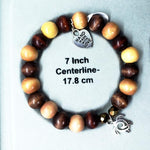 Turtle Charm Natural Wood Bead Stretchband - South Florida Boho Boutique