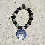 Lava Stone Diffuser Stretchband With Amazonite And Sunshine Charm - Handmade - South Florida Boho Boutique