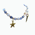 Blue Aventurine Stretchband With Angel Aura Quartz And Fairy-Starfish Charm - South Florida Boho Boutique