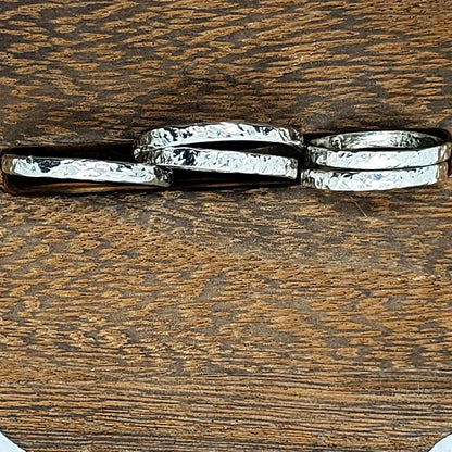 Sterling Silver Ring with Hammered Texture Design - Stackables - South Florida Boho Boutique