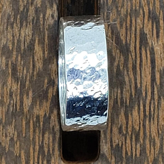 Sterling Silver Ring Wide Band Hammered Style - South Florida Boho Boutique