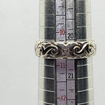 Sterling Silver Thumb Ring Wave And Flower Pattern - South Florida Boho Boutique
