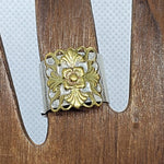 Sterling Silver Ring With Brass Flower Deco - South Florida Boho Boutique