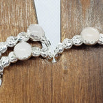 Sterling Silver Daisy Band with Rose Quartz Cabochon - South Florida Boho Boutique