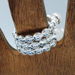 Sterling Silver Daisy Band with Rose Quartz Cabochon - South Florida Boho Boutique