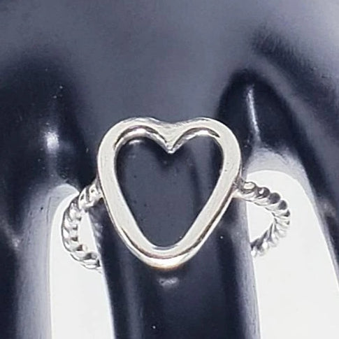 Sterling Silver Single Heart Ring - Delicate - South Florida Boho Boutique