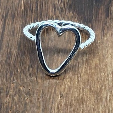 Sterling Silver Single Heart Ring - Delicate - South Florida Boho Boutique