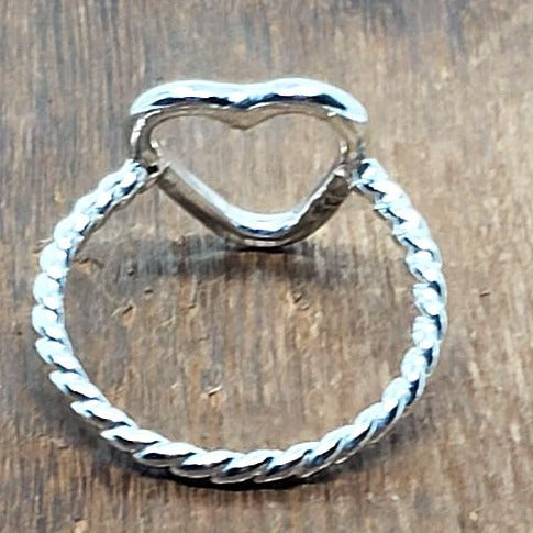 Sterling Silver Single Heart Ring - Delicate - South Florida Boho Boutique