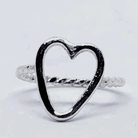 Sterling Silver Single Heart Ring - Delicate - South Florida Boho Boutique