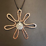 Sun-Flower Pendant With Starfish Charm - Copper - South Florida Boho Boutique