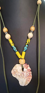 Boho Long Adjustable Green Necklace - Lariat - Beach Boho Style - Seashell - Turquoise Turtle Charms - South Florida Boho Boutique