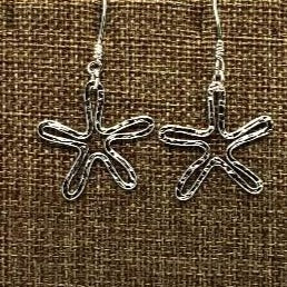 Star Earrings Hammered Style - Sterling Silver - South Florida Boho Boutique