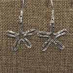 Star Earrings Hammered Style - Sterling Silver