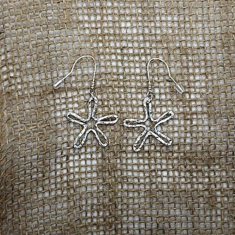 Star Earrings Hammered Style - Sterling Silver - South Florida Boho Boutique