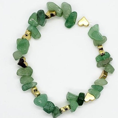 Green Aventurine Gemstone Chips Bracelet