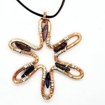 Sunshine Pendant Necklace With Purple Charoite - Copper