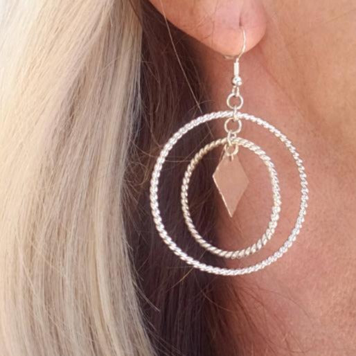 Sterling Silver Double Hoop Earrings