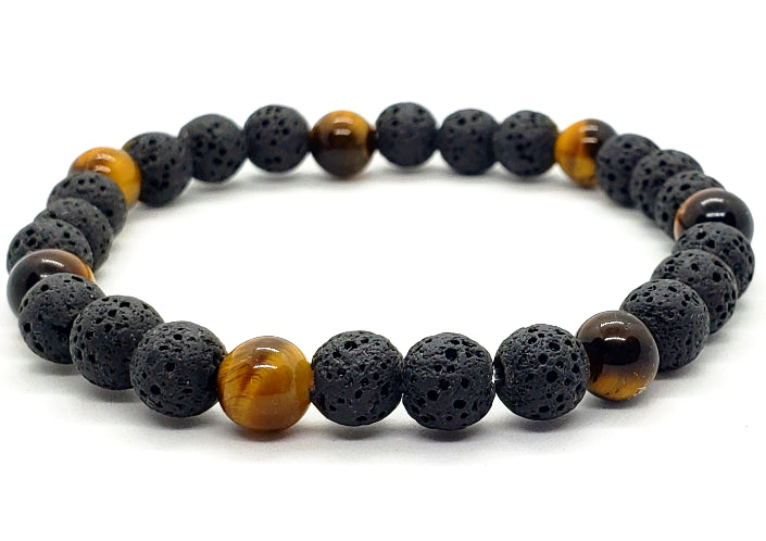 Lava Stone Diffuser Bracelet With Tigers Eye