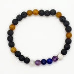 Lava Stone Diffuser Bracelet With Mixed Natural Gemstones