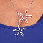 Flower Pedal Pendant Lariat-Sterling Silver