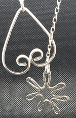 Heart-Star Pendant Lariat-Sterling Silver