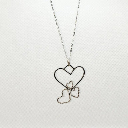 Sterling Silver Quadruple Heart Hammered and Twisted Combo- Interchangeable Chain - South Florida Boho Boutique
