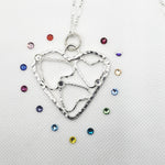 Sterling Silver Quadruple Heart Pendant Necklace with Customizable Swarovski Rhinestones
