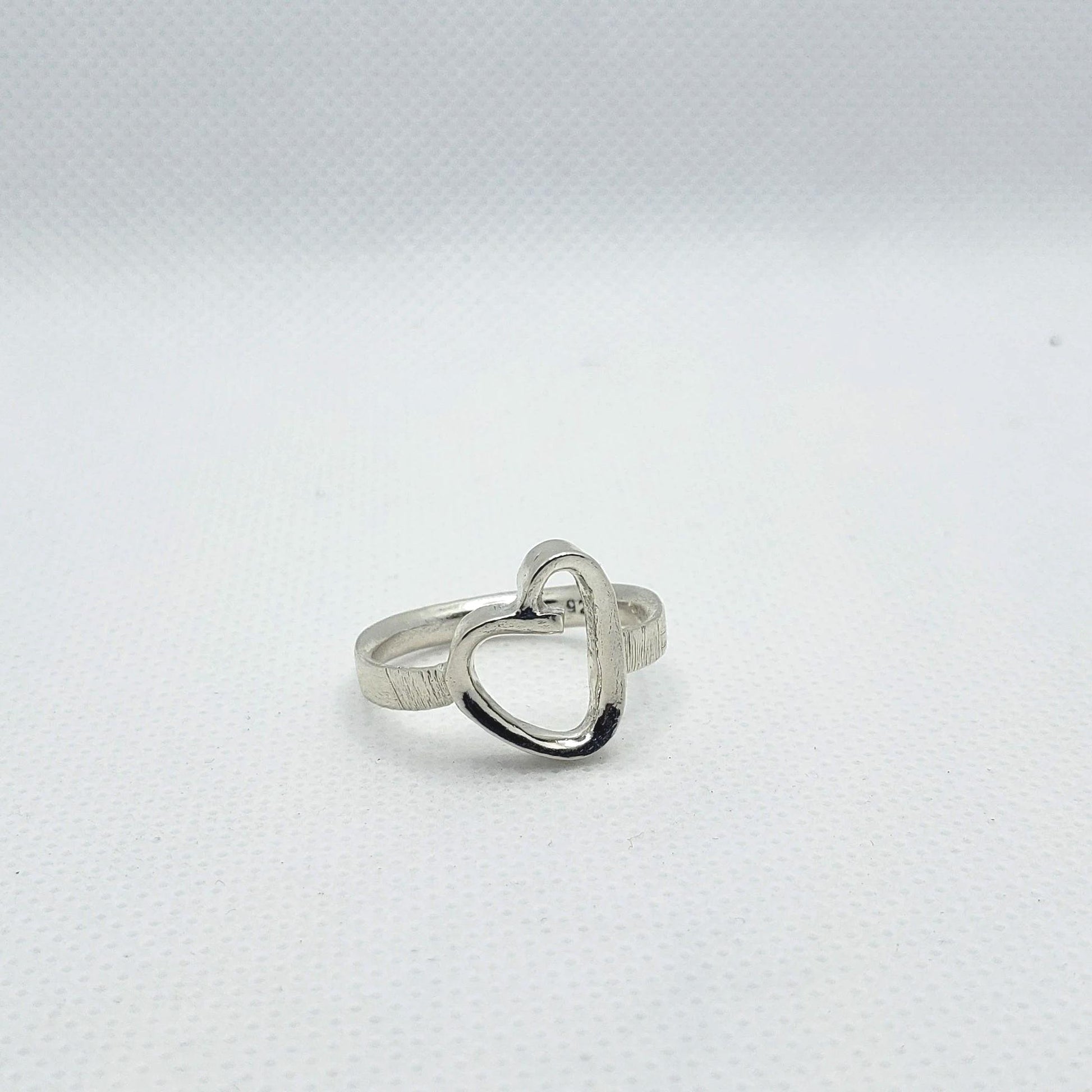 Sterling Silver Heart Ring - Flat Band