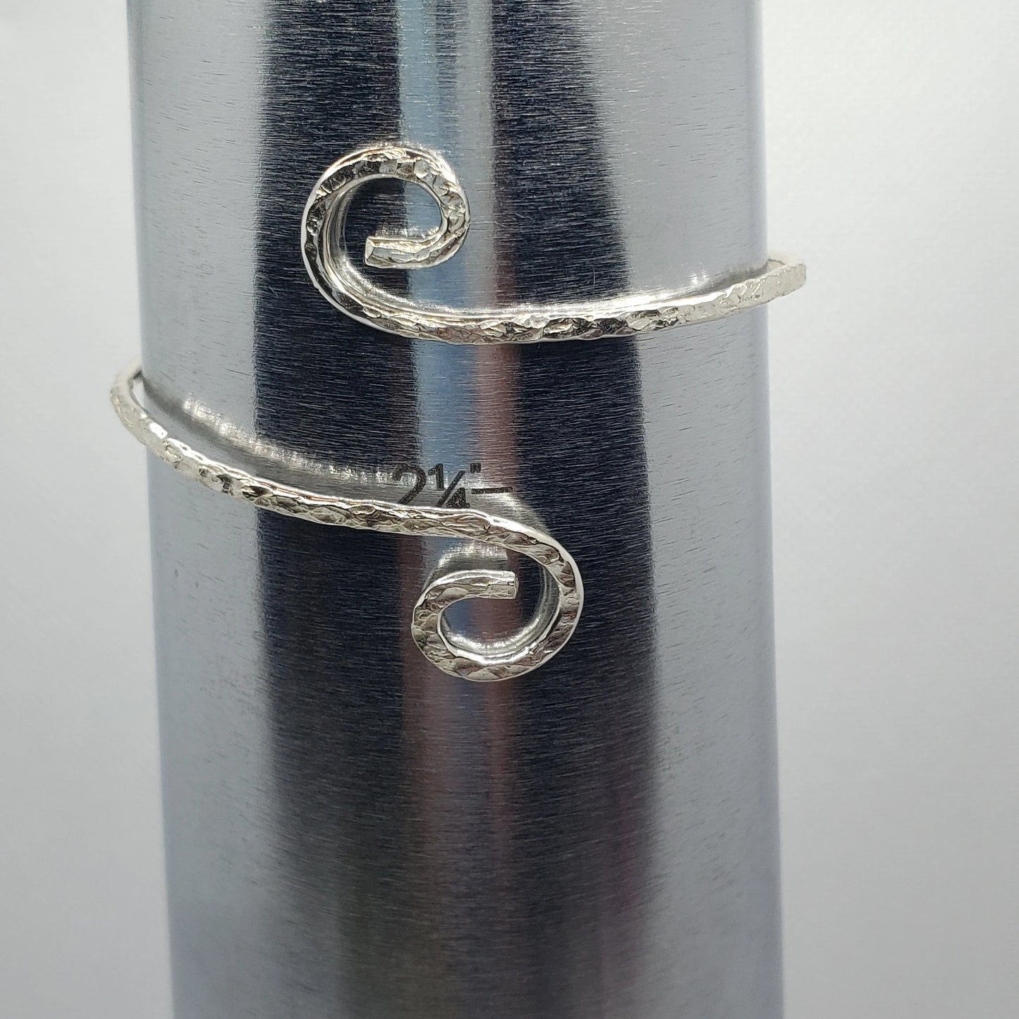 Adjustable Sterling Silver Swirl Bracelet Cuff - Boho Style