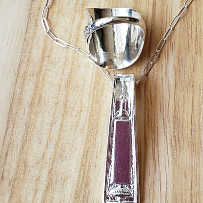 Vintage Rolex Spoon Ring Pendant Set