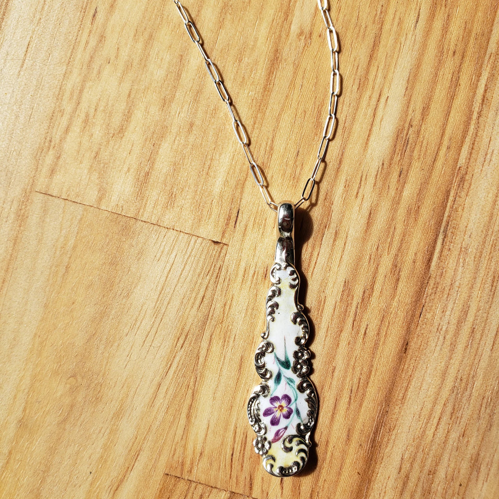Spoon Pendant Necklace - Vintage Sterling Silver