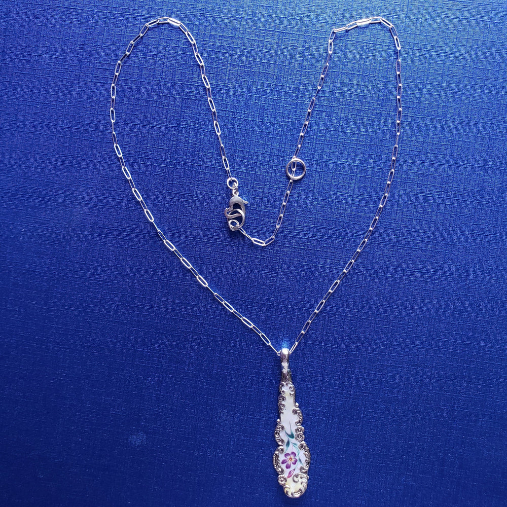 Spoon Pendant Necklace - Vintage Sterling Silver