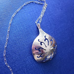 Slotted Spoon Pendant Necklace - Vintage Sterling Silver